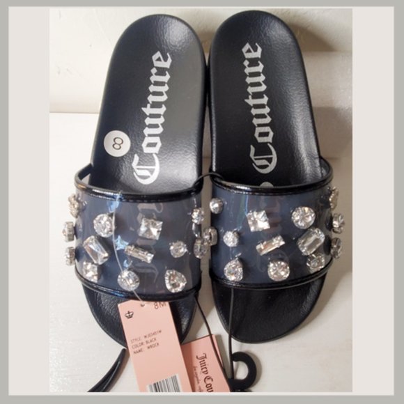 Juicy Couture Shoes - Juicy Couture Clear Slides with Gems